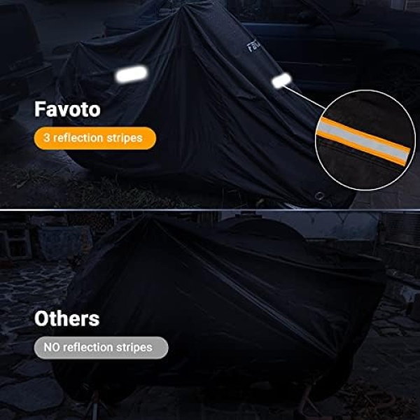 Favoto Motorbike Cover Waterproof Motorcycle Cover Outdoor Oxford Fabric XXL - Image 7