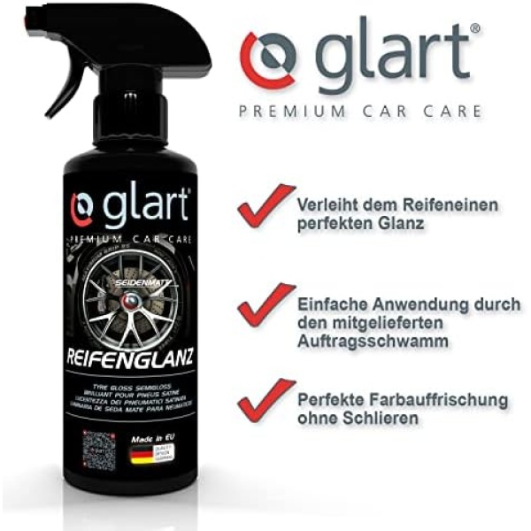 Glart 45RK Car Tyre Shine 500 ml with Sponge, for Tyre Dressing, Cleaning - Image 2