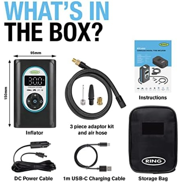 Ring Automotive RTC4000 cordless tyre inflator air compressor car pump. - Image 8