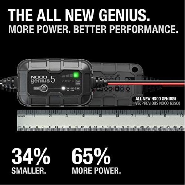 NOCO GENIUS5UK, 5A Car Battery Charger, 6V and 12V Portable Smart Charger - Image 2