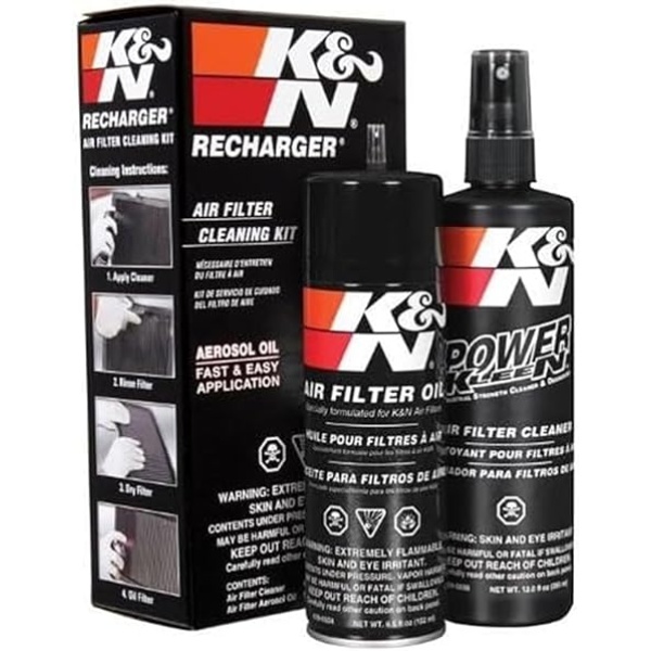 K&N Air Filter Cleaning Kit: Aerosol Filter Cleaner and Oil Kit; Restores Engine Air Filter Performance; Service Kit-99-5000, Multi - Image 2