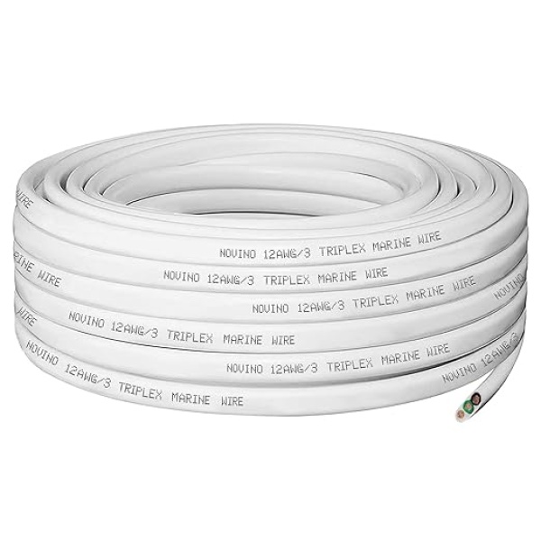 12 Gauge Marine Wire Triplex Tinned Copper Boat Cable,12 AWG Marine Wire 12/3 Marine Grade Wire 12 Gauge OFC Oxygen Free Copper Wire for Automotive RV Boat Speaker Solar Outdoor 12/3 Marine Wire- 50ft - Image 2