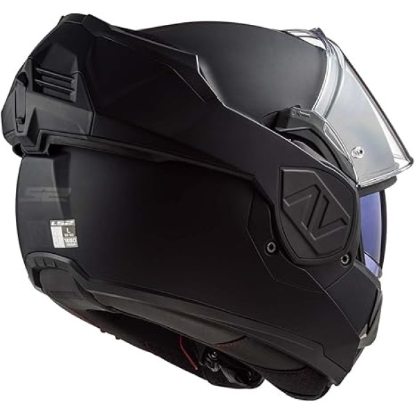 LS2 Helmets Advant Modular Helmet with Integrated Cardo 4X Bluetooth (Noir Matte Black - Medium) - Image 6