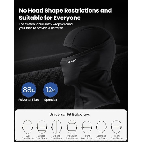 ILM Motorcycle Balaclava Face Mask for Ski Model FM01 - Image 6