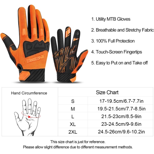 INBIKE Mountain Bike Gloves for Men Knuckle Guard Padded Men's Cycling Gloves Breathable for MTB Motocross Racing Dirtbike - Image 8