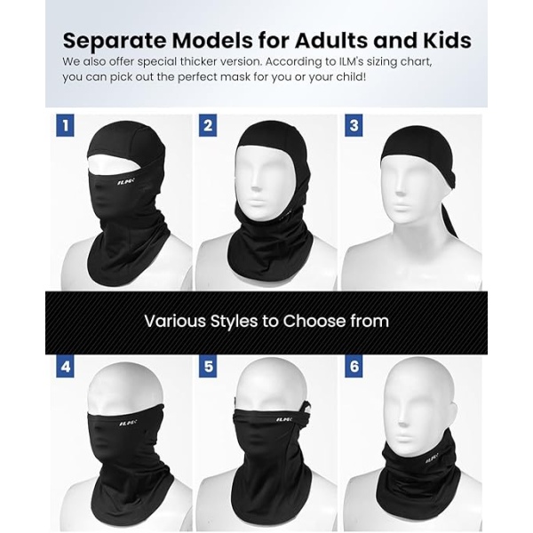 ILM Motorcycle Balaclava Face Mask for Ski Model FM01 - Image 4