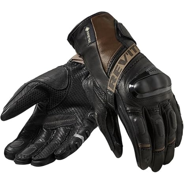 REV'IT! Dominator 3 GTX Adventure Travel Motorcycle Gloves Black/Sand