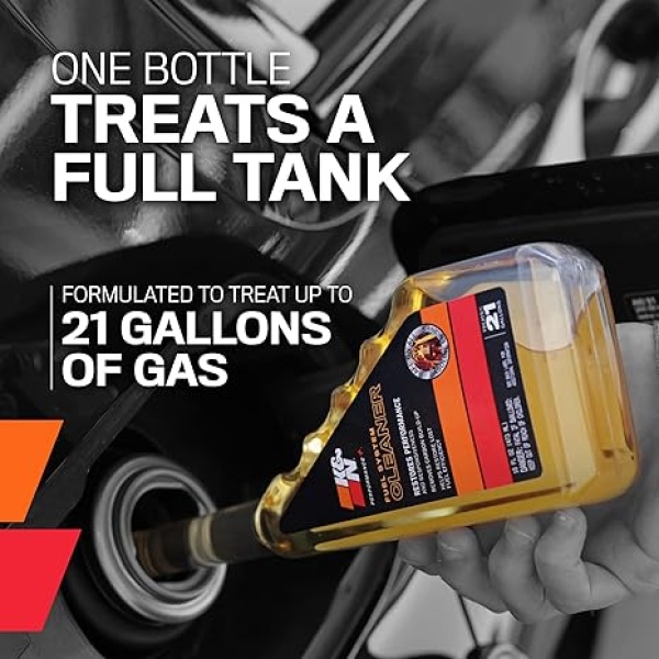 K&N Performance+ Fuel System Cleaner: Restores Performance and Acceleration, 16 Ounce Bottle Treats up to 21 Gallons, 99-2050 , Black - Image 3