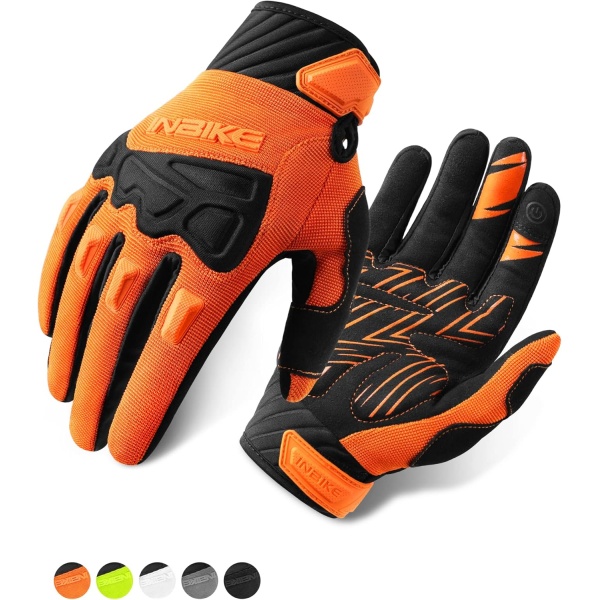INBIKE Mountain Bike Gloves for Men Knuckle Guard Padded Men's Cycling Gloves Breathable for MTB Motocross Racing Dirtbike