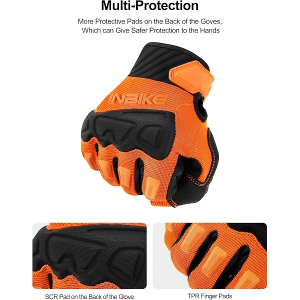 INBIKE Mountain Bike Gloves for Men Knuckle Guard Padded Men's Cycling Gloves Breathable for MTB Motocross Racing Dirtbike - Image 6