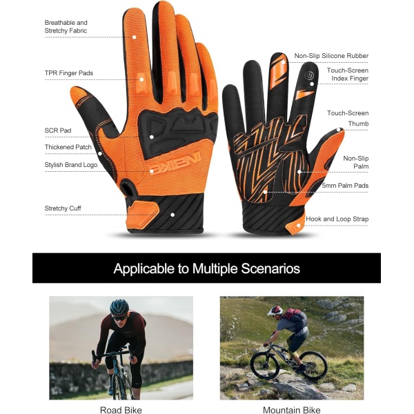 INBIKE Mountain Bike Gloves for Men Knuckle Guard Padded Men's Cycling Gloves Breathable for MTB Motocross Racing Dirtbike - Image 5