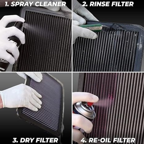 K&N Air Filter Cleaning Kit: Aerosol Filter Cleaner and Oil Kit; Restores Engine Air Filter Performance; Service Kit-99-5000, Multi - Image 7