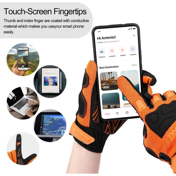 INBIKE Mountain Bike Gloves for Men Knuckle Guard Padded Men's Cycling Gloves Breathable for MTB Motocross Racing Dirtbike - Image 4