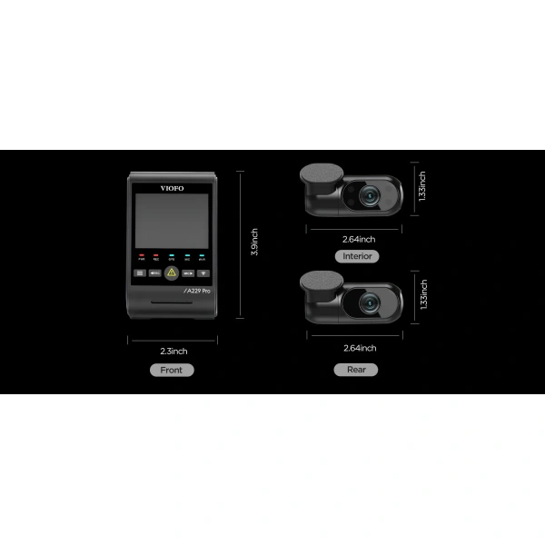VIOFO A229 PRO 3CH 4K+2K+1080P HDR 3 Channels Car Dash Camera - Image 2