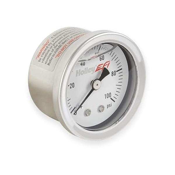 Holley EFI 26-507 Fuel Pressure Gauge - 0-100psi - 1.5 inch - Glycerin Filled - Image 2