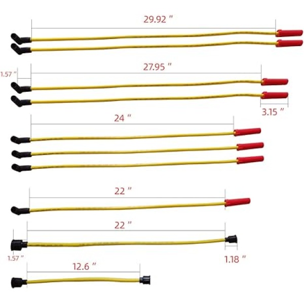 MAS Performance HEI Ignition Distributor w/Cap & Rotor and Spark plug Wire set Compatible with Ford 351C 351M 400 429 460 HEI 65,000 Volt Coil KA-1046013 PE332U JM6506BL 351CBLHEI0(Blue HEI Kit) - Image 6