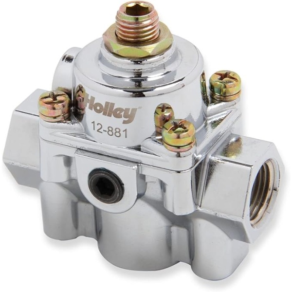 Holley Bypass Regulator, Fuel Pressure 6.0 Psi, Chrome