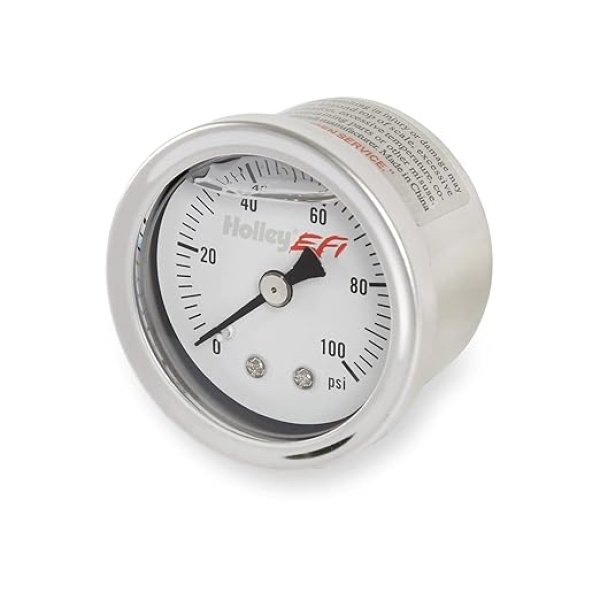 Holley EFI 26-507 Fuel Pressure Gauge - 0-100psi - 1.5 inch - Glycerin Filled - Image 3
