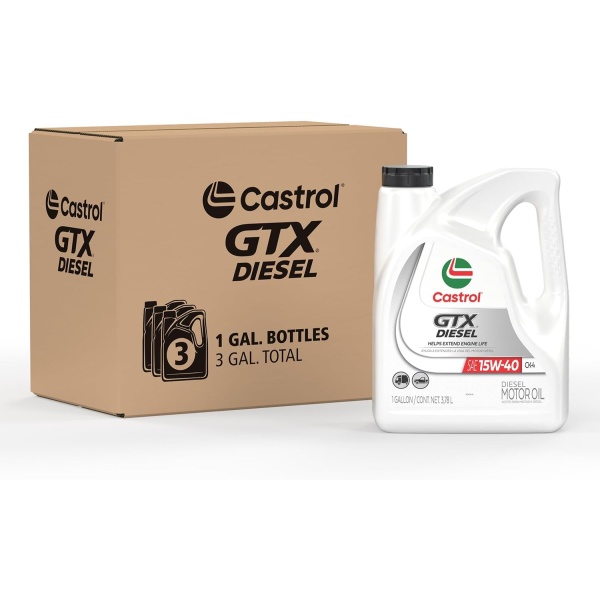 Castrol GTX CK-4 Conventional Diesel Motor Oil, 15W-40, 1 Gallon, Pack of 3
