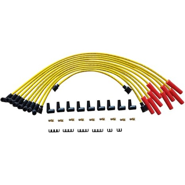 MAS Performance HEI Ignition Distributor w/Cap & Rotor and Spark plug Wire set Compatible with Ford 351C 351M 400 429 460 HEI 65,000 Volt Coil KA-1046013 PE332U JM6506BL 351CBLHEI0(Blue HEI Kit) - Image 3