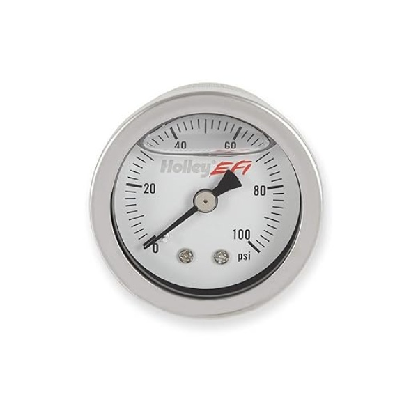 Holley EFI 26-507 Fuel Pressure Gauge - 0-100psi - 1.5 inch - Glycerin Filled