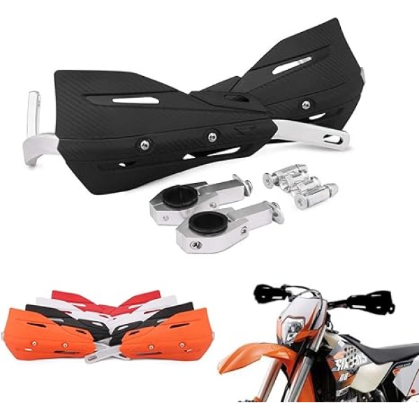 JFG RACING Dirt Bike Handguards,Motorcycle 7/8'' and 1 1/8'' Hand Guards Aluminum Universal for Dirt Pit Bike MX Motocross Supermoto Racing ATV Quad KAYO - Black - Image 2