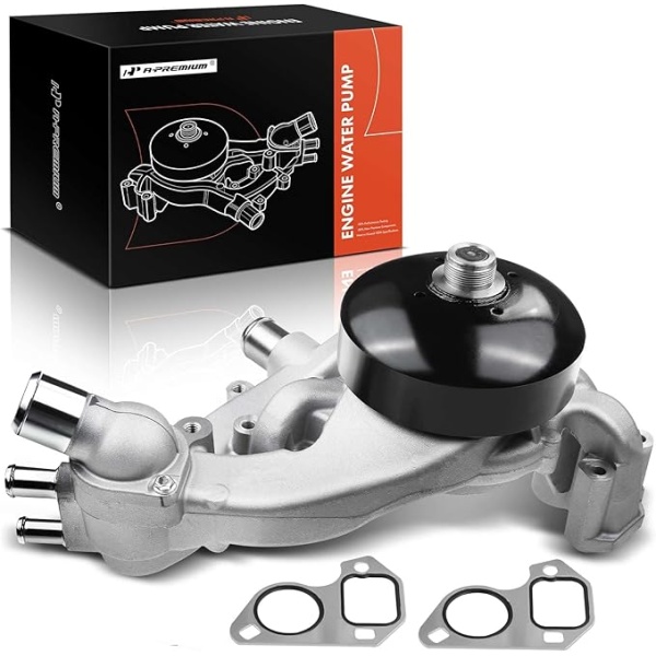 A-Premium Water Pump (W/ Thermostat) Compatible with Chevy, GMC, & Cadillac Models, 4.8L 5.3L 6.0L - Silverado, Tahoe, Suburban, Sierra, Yukon, H3 - Replace# AW6009 45002 252-901