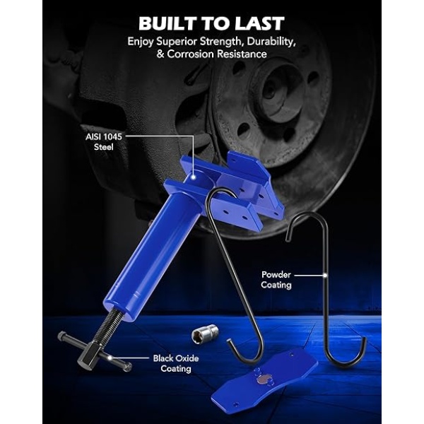 Orion Motor Tech Caliper Piston Compressor Tool, Universal Brake Caliper Tool for Multi Piston Brake Pad Spreader, Heavy Duty Brake Caliper Spreader Tool with Magnetic Expansion Plates & Hanger Hooks - Image 7