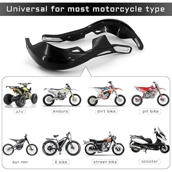 JFG RACING Dirt Bike Handguards,7/8'' and 1 1/8'' Handlebar Motorcycle Hand Guards Accessories Universal for Dirtbike Snowmobile ATV Motocross Enduro Pit Bike MX Off Road -Black - Image 3