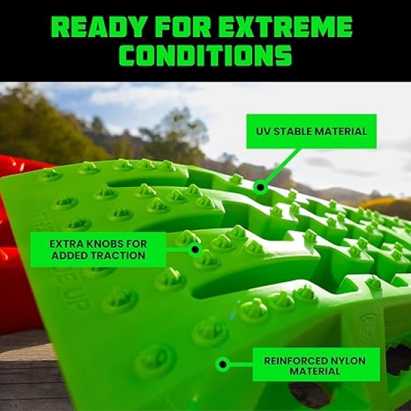 Rhino USA Recovery Traction Boards (Green) - Ultimate Offroad Tracks Board for 4x4 Vehicles - Best Off-Road Accessories for Sand, Mud & Snow - Heavy Duty Zipper Carry Bag Included - Image 4
