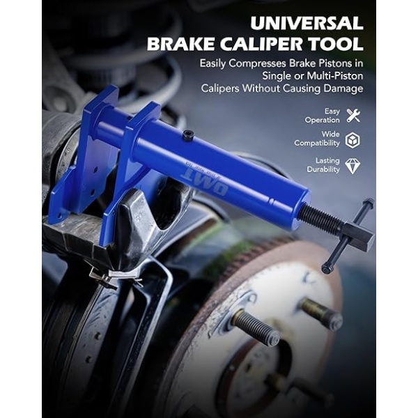 Orion Motor Tech Caliper Piston Compressor Tool, Universal Brake Caliper Tool for Multi Piston Brake Pad Spreader, Heavy Duty Brake Caliper Spreader Tool with Magnetic Expansion Plates & Hanger Hooks - Image 5