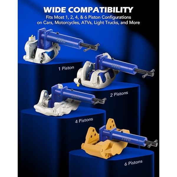 Orion Motor Tech Caliper Piston Compressor Tool, Universal Brake Caliper Tool for Multi Piston Brake Pad Spreader, Heavy Duty Brake Caliper Spreader Tool with Magnetic Expansion Plates & Hanger Hooks - Image 3
