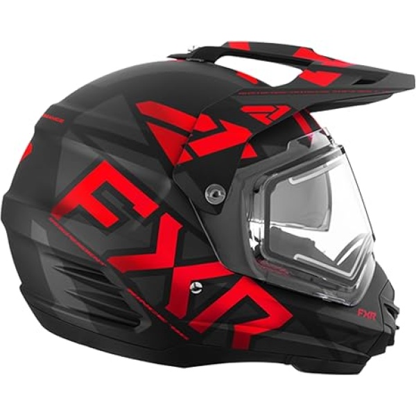 FXR Torque X Team Snowmobile Helmet Electric Shield Sun Shade QRS Black/Red FMVSS 218 - Image 2