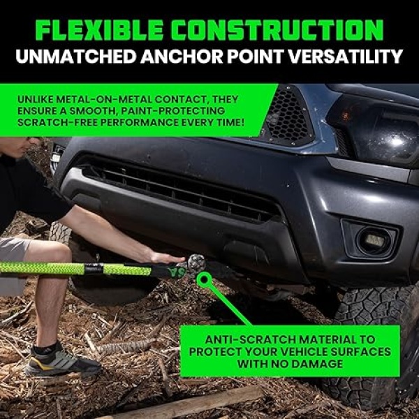 Rhino USA Synthetic Soft Shackle Rope (2-Pack) - 1/2 Inch x 22 Inch (44,050lb Min Break Strength) Offroad Soft Shackle Recovery Kit for Truck, UTV, ATV - Compatible with Jeep, Toyota, Ford & More! - Image 2