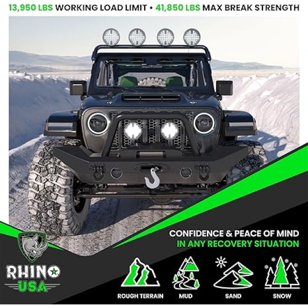 Rhino USA D Ring Shackles (2-Pack) - 41,850lb Break Strength – Heavy Duty 3/4" Clevis Shackle with 7/8 Pin for Towing & Off-Road Use - Pairs with Tow Strap for Vehicle Recovery (Black) - Image 6