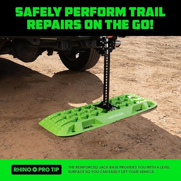 Rhino USA Recovery Traction Boards (Green) - Ultimate Offroad Tracks Board for 4x4 Vehicles - Best Off-Road Accessories for Sand, Mud & Snow - Heavy Duty Zipper Carry Bag Included - Image 6