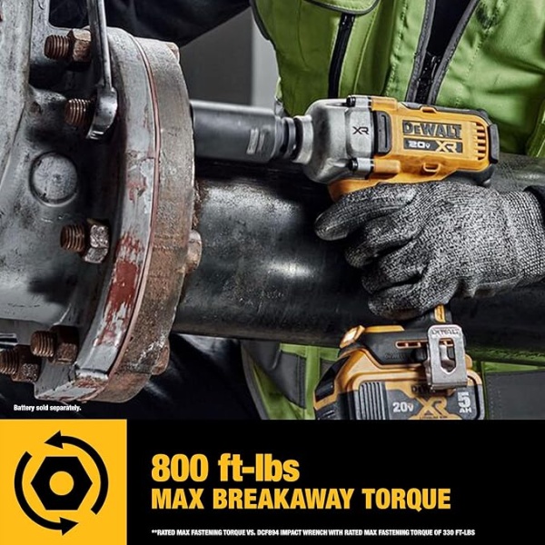 DEWALT 20V MAX Cordless Impact Wrench, 1/2' Hog Ring, Includes LED Work Light and Belt Clip, Bare Tool Only (DCF891B) - Image 5