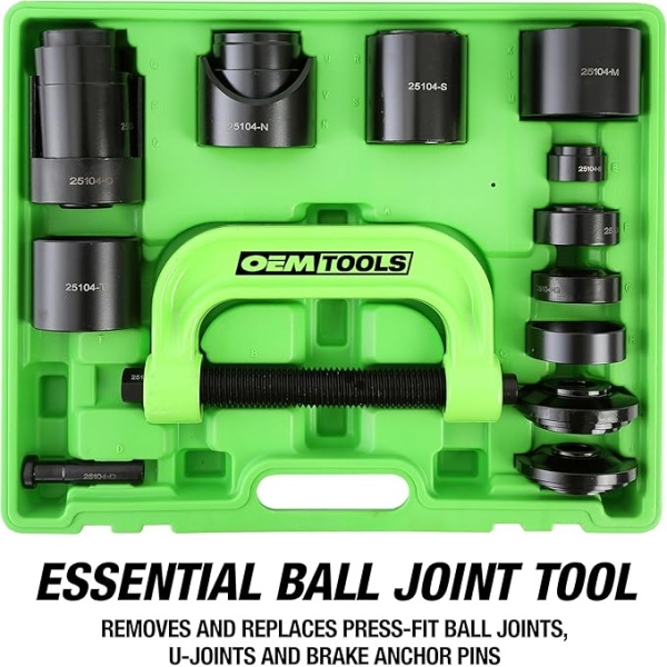 OEMTOOLS 25104 21-Piece Master Ball Joint Press Kit, Ball Joint Puller for Upper and Lower Ball Joints, U-Joints, and Brake Pins, Automotive Tool Kit Compatible with 2WD and 4WD Vehicles - Image 3